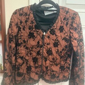 Patchington Floral Embroidered Bomber Jacket size 6